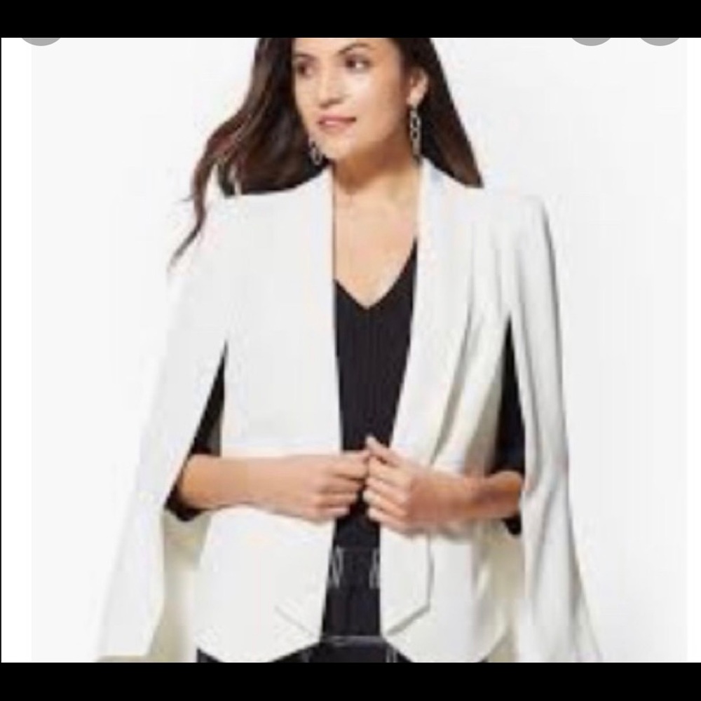 White cape blazer